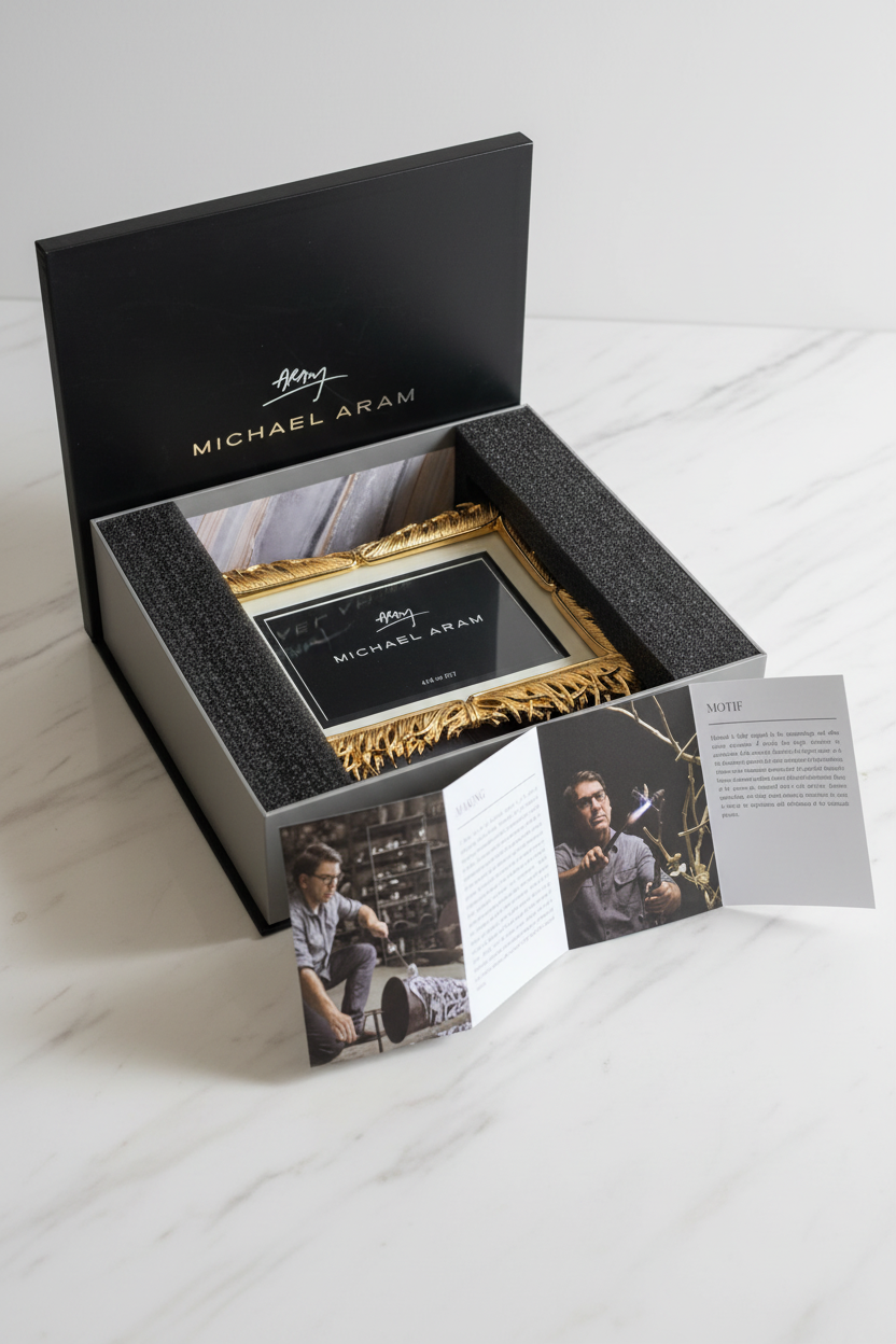 Michael Aram Limited Edition Gold Plume Frame (416/2500) – New in Box