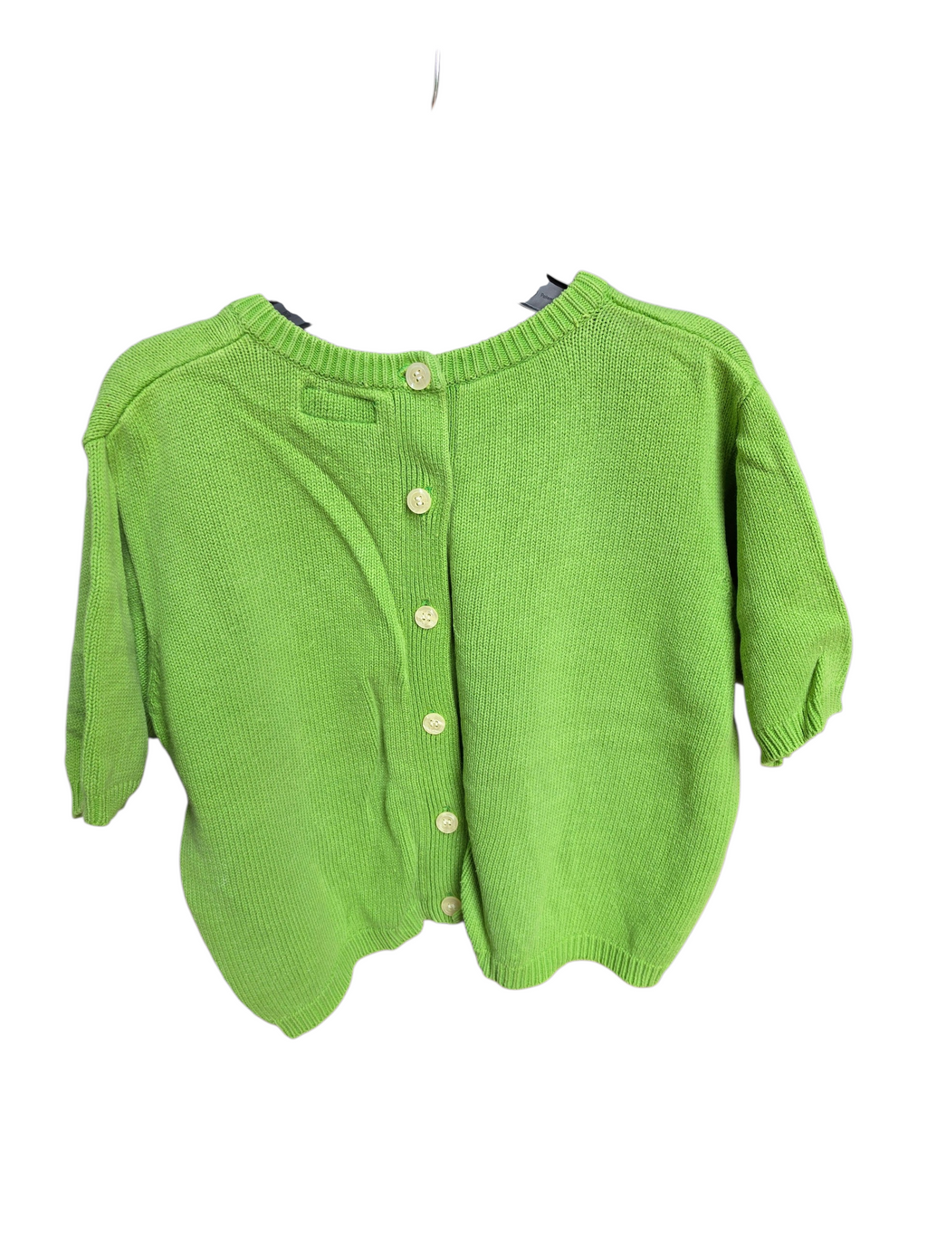 90s ESPIRT Lime Green Cropped Knit Top - Fits Like A Medium