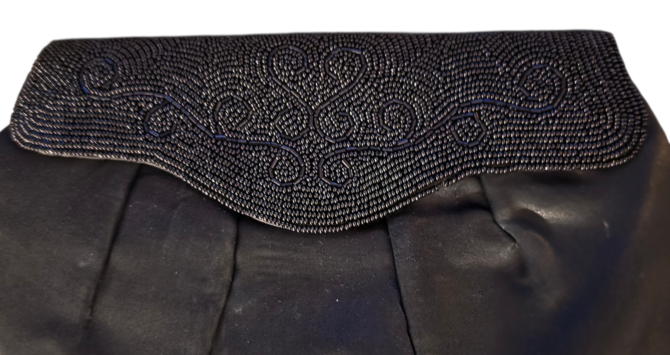 Vintage 1960s Bag by Debbie Hand-Beaded Satin Evening Clutch - Made in Japan