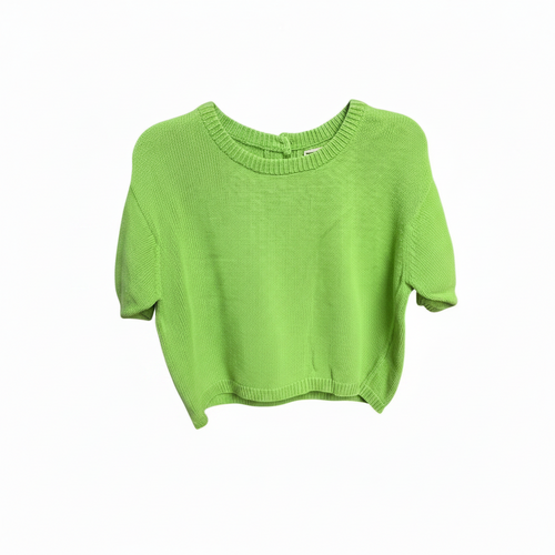 90s ESPIRT Lime Green Cropped Knit Top - Fits Like A Medium