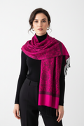 Vintage 90s Y2K Fuchsia & Black Paisley Pashmina Silk Blend Shawl Wrap