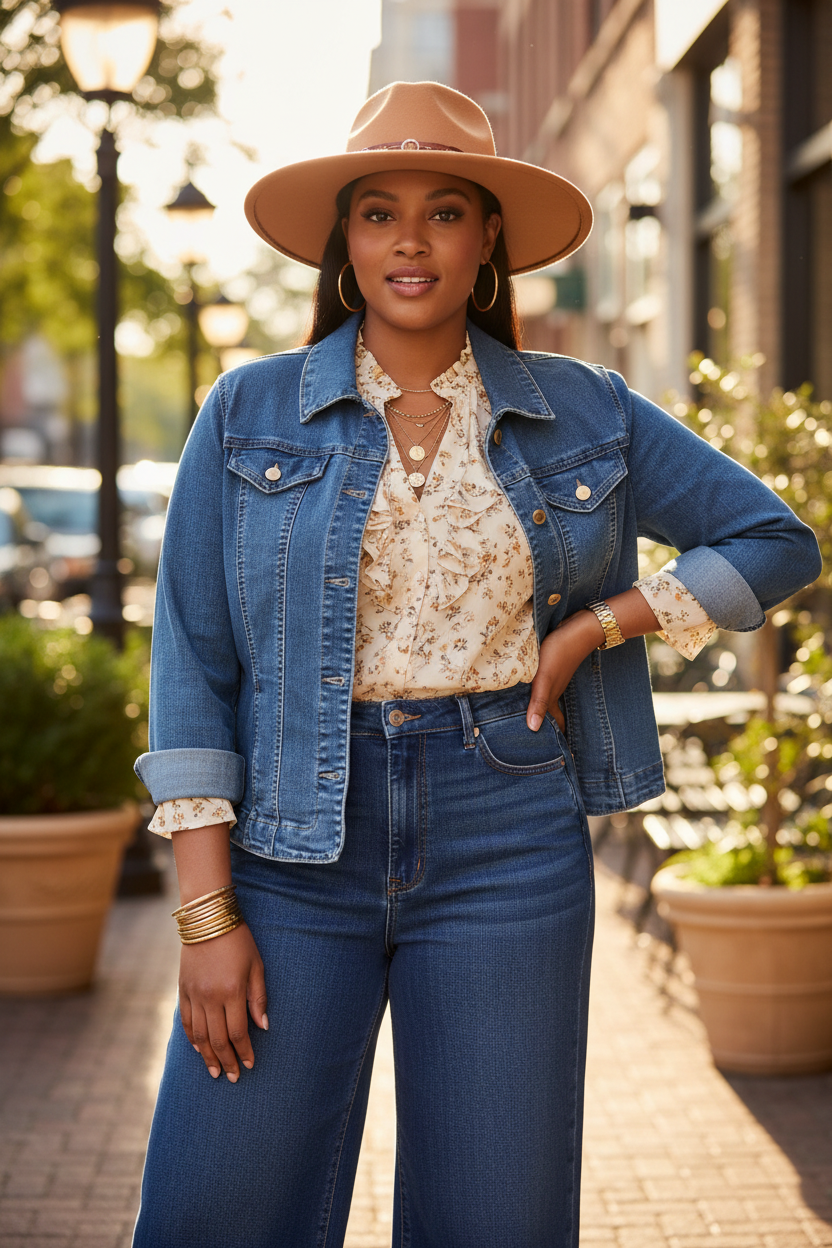 Charter Club Women's Classic Denim Trucker Jacket - Size Large
