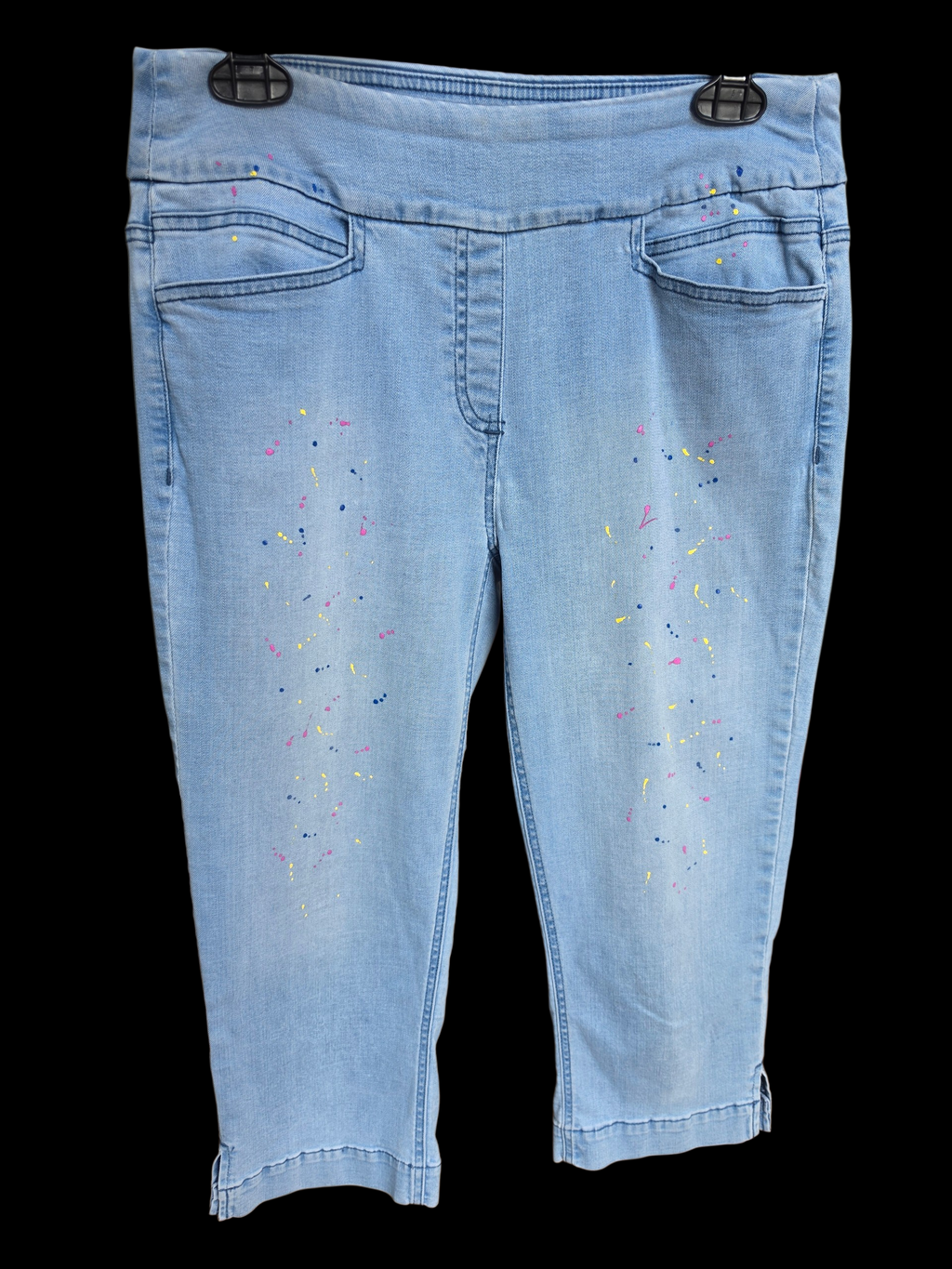 Westbound Light Wash Paint Splatter Cropped Denim Jeans - Size 8
