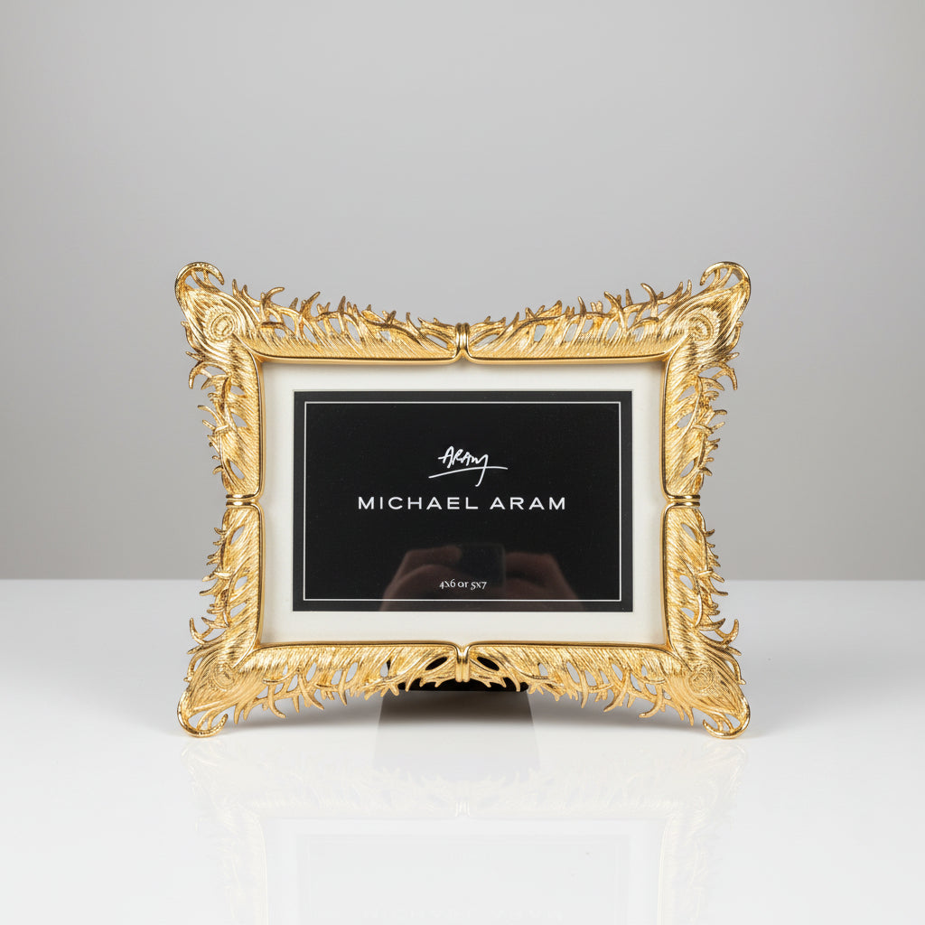 Michael Aram Limited Edition Gold Plume Frame (416/2500) – New in Box