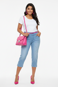 Westbound Light Wash Paint Splatter Cropped Denim Jeans - Size 8